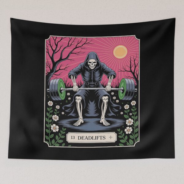 Item preview, Funny Tarot Card Deadlifts Gym Workout Occult Reader Black designed and sold by estellaken.