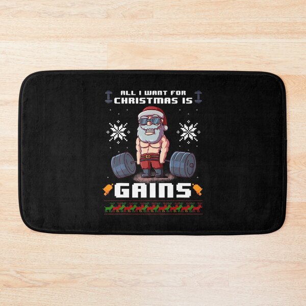 Item preview, All I Want For Christmas Is Gains Santa Claus Gym Workout designed and sold by MarionCharleen.