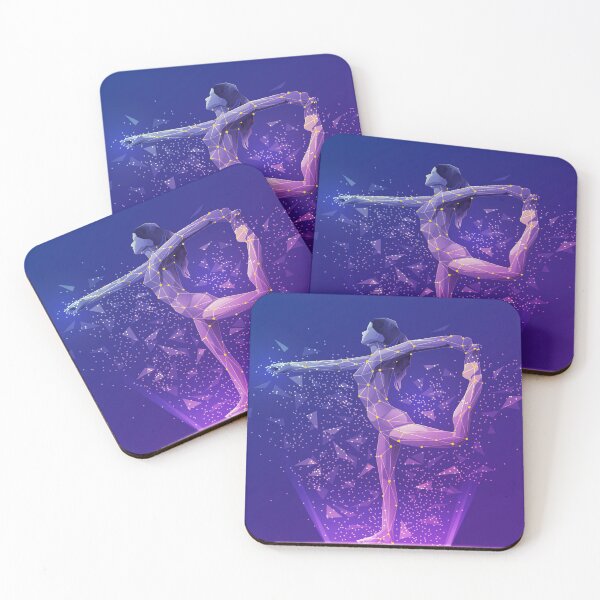 Item preview, sport science, polygon female athlete showing gymnastic pose designed and sold by NiamLab.