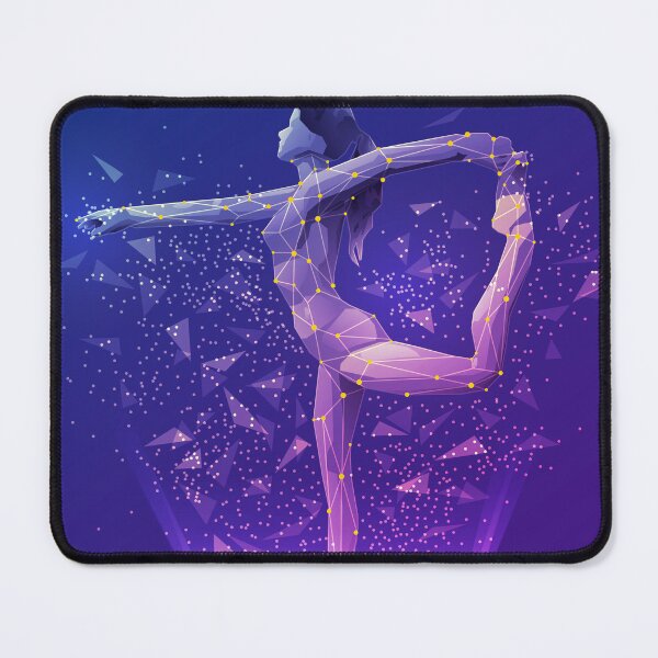Item preview, sport science, polygon female athlete showing gymnastic pose designed and sold by NiamLab.