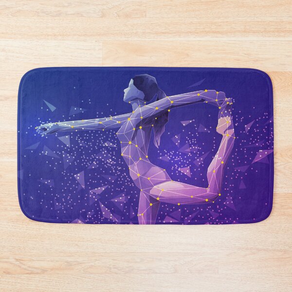 Item preview, sport science, polygon female athlete showing gymnastic pose designed and sold by NiamLab.