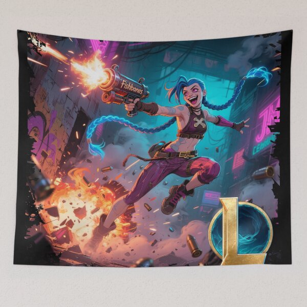 Item preview, Jinx - fishbones - Lol designed and sold by SubliHardDraws.