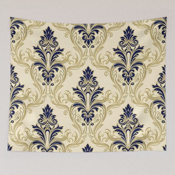 Item preview, Gold & Navy Damask Elegance designed and sold by Kaleidoscope Print.