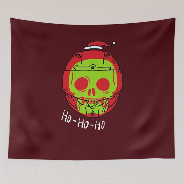 Item preview, Full-Face Helmet Skull Christmas design- Futuristic Cyber Biker Gear designed and sold by RNASstuff.