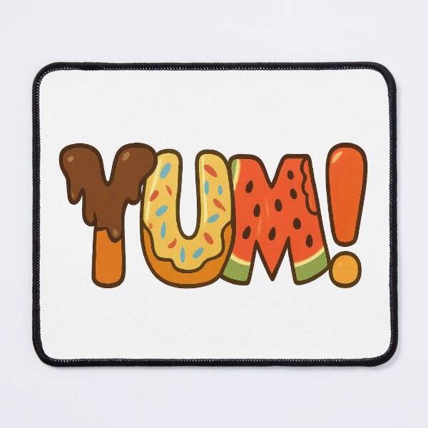 Item preview, YUM! Colorful Food Typography Design | Donut, Chocolate & Watermelon Art designed and sold by inkoutninja.