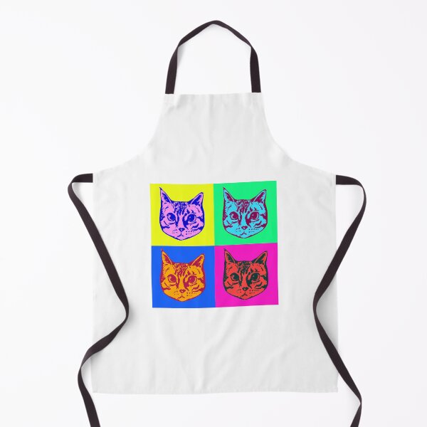 Item preview, Four brightly colored pop-style cat faces designed and sold by aigragos.