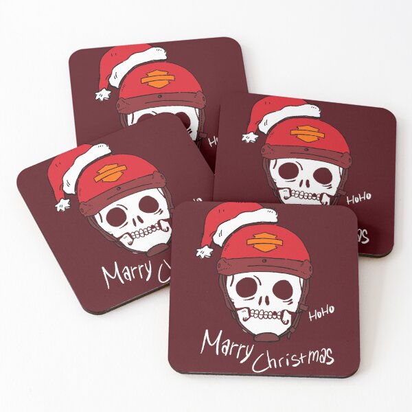 Item preview, Merry Christmas" Classic Biker Skull Design - Open-Face Rider Holiday Gift designed and sold by RNASstuff.