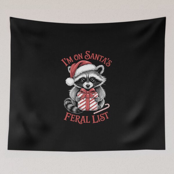 Item preview, Christmas Racoon Feral Santa Funny Meme designed and sold by LittleBO5.