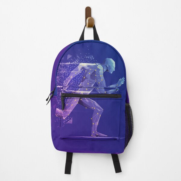 Item preview, sport science, polygon male athlete running with lighting effect designed and sold by NiamLab.