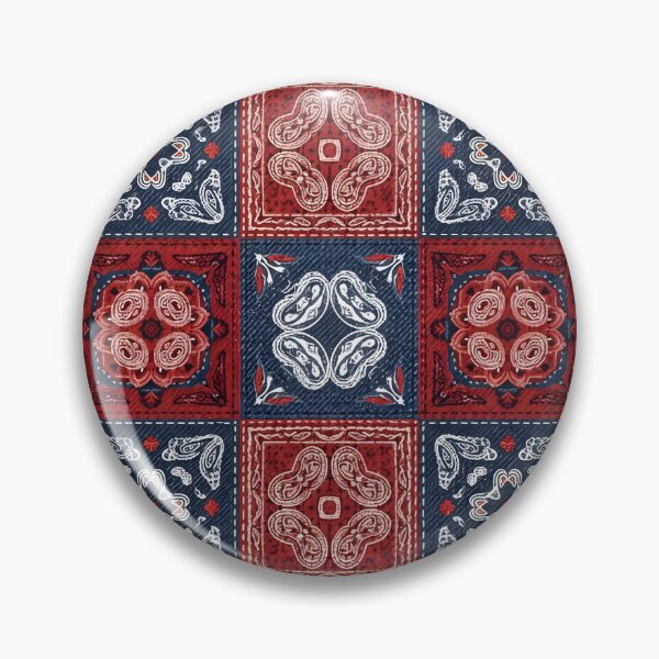 Item preview, Denim Paisley Patch Grid designed and sold by Kaleidoscope Print.