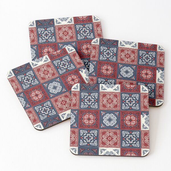 Item preview, Denim Paisley Patch Grid designed and sold by Kaleidoscope Print.