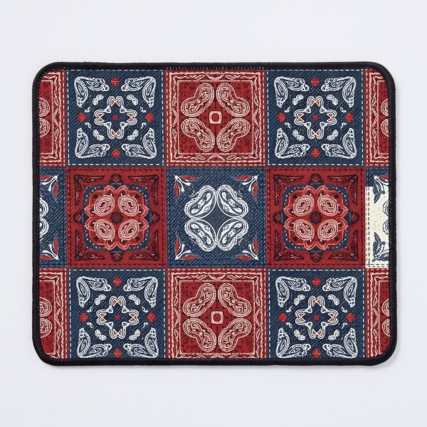 Item preview, Denim Paisley Patch Grid designed and sold by Kaleidoscope Print.