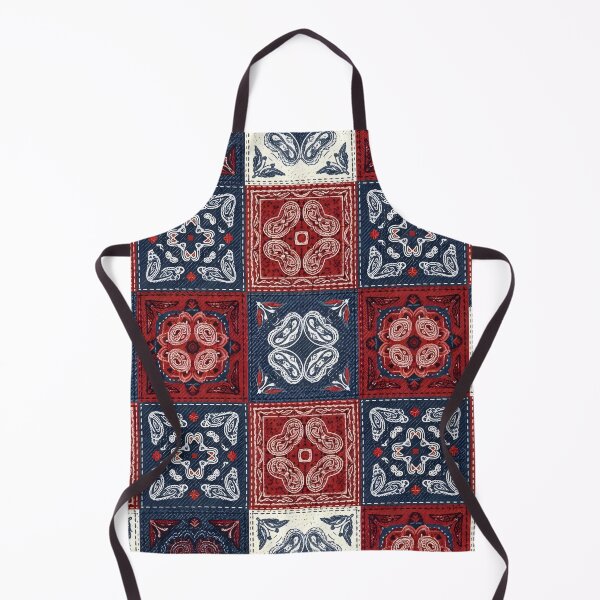 Item preview, Denim Paisley Patch Grid designed and sold by Kaleidoscope Print.