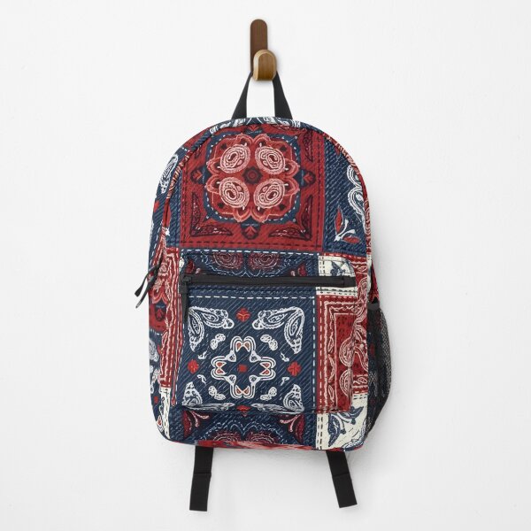 Item preview, Denim Paisley Patch Grid designed and sold by Kaleidoscope Print.