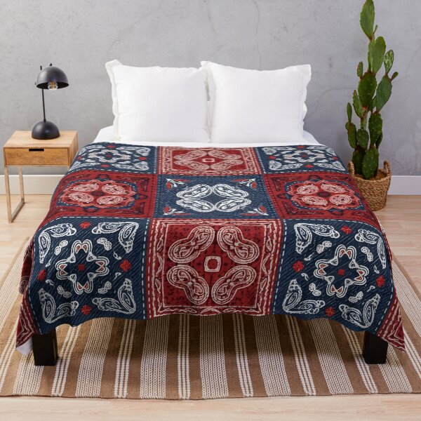 Item preview, Denim Paisley Patch Grid designed and sold by Kaleidoscope Print.