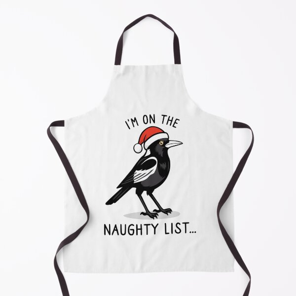 Item preview, Funny Australian Christmas naughty list swooping magpie - with quote "I'm on the naughty list" featuring an Aussie Magpie bird designed and sold by messy-nessie.