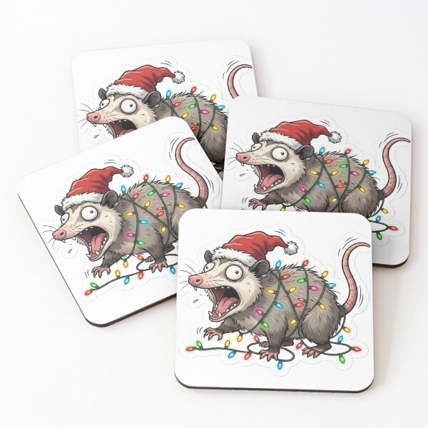 Item preview, Feral Christmas Opossum Screaming  | Unhinged Holiday Vibe Meme designed and sold by StickyGuys.