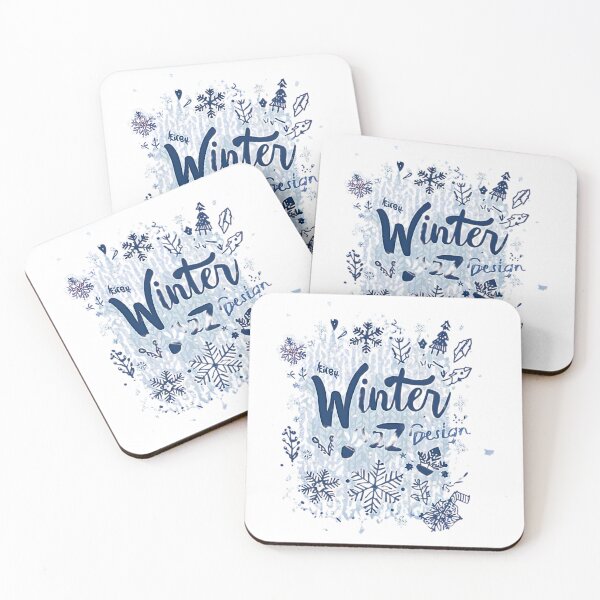 Item preview, Hello Winter | Cozy Blue Knitted Sweater Pattern & Doodles designed and sold by GreyChocolate.