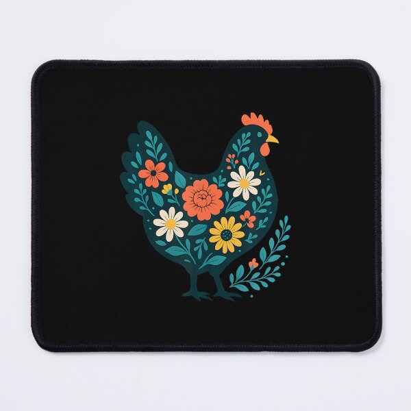 Item preview, Floral Chicken Silhouette Colorful Farm Hen Botanical Folk designed and sold by BrandyMartha.