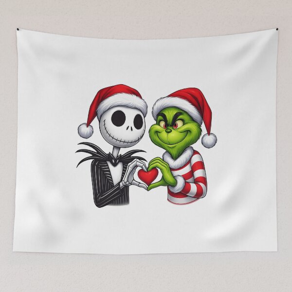 Item preview, Grinch and Jack Give Heart Hand Funny Christmas and Valentine Gifts designed and sold by Har-vee.