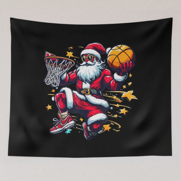 Item preview, Christmas Santa Dunking A Basketball Boys Kids Men Player designed and sold by ClaraTeresa1.