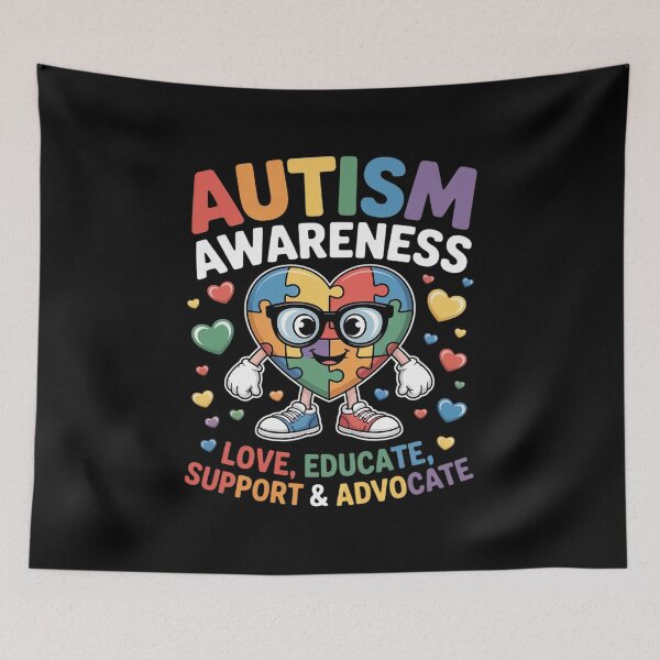 Item preview, Autism Awareness Heart Puzzle Floss Dance Kids Teacher Love designed and sold by Moxizz.