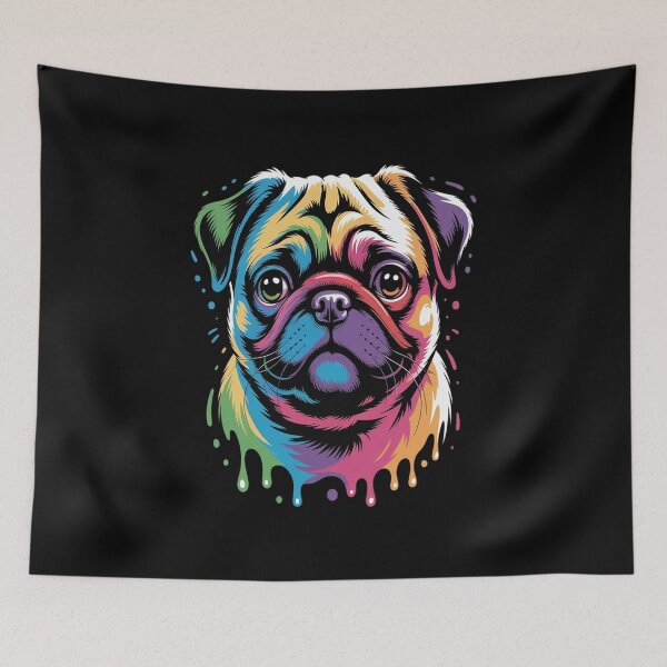 Item preview, Pug Colorful Pop Art Splash Art Tie Dye Rainbow designed and sold by JaskconLIfe23.