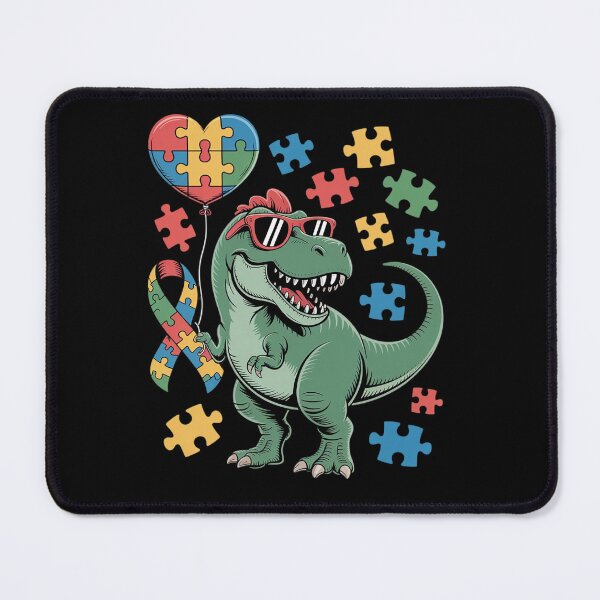 Item preview, Autism Awareness Ribbon T-Rex Dinosaur Puzzle Heart Balloon designed and sold by Moxizz.