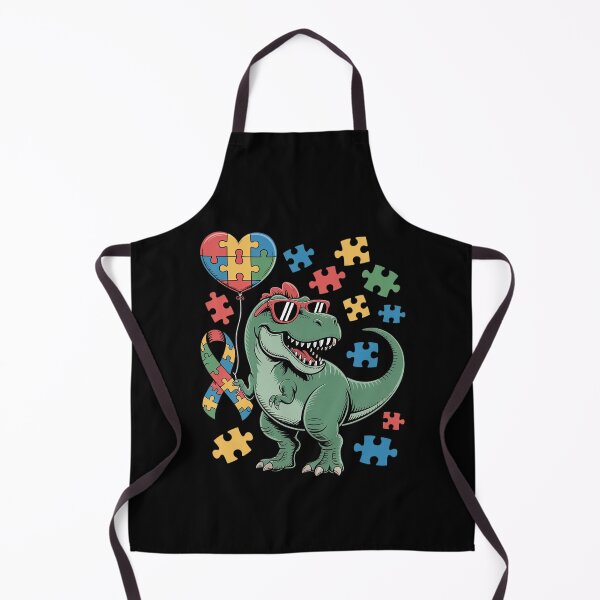 Item preview, Autism Awareness Ribbon T-Rex Dinosaur Puzzle Heart Balloon designed and sold by Moxizz.
