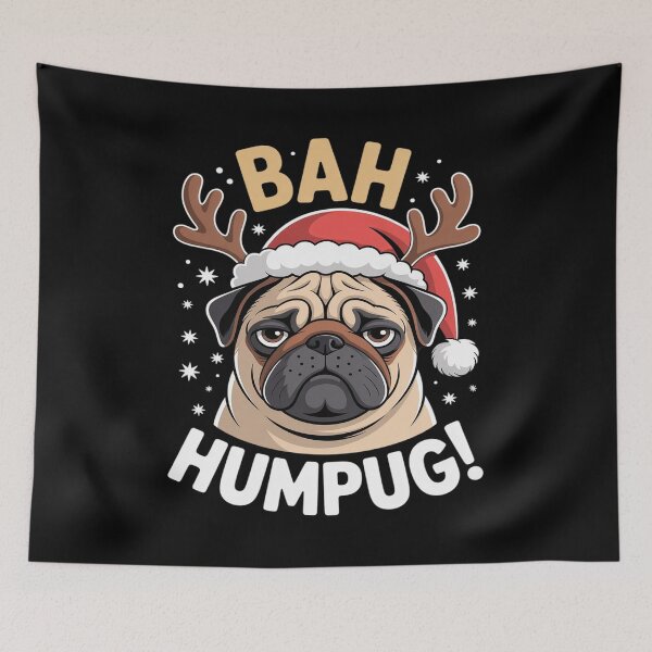 Item preview, Pug Dog Christmas Bah Humpug X-Mas Holiday Pug Dog Owner designed and sold by JaskconLIfe23.