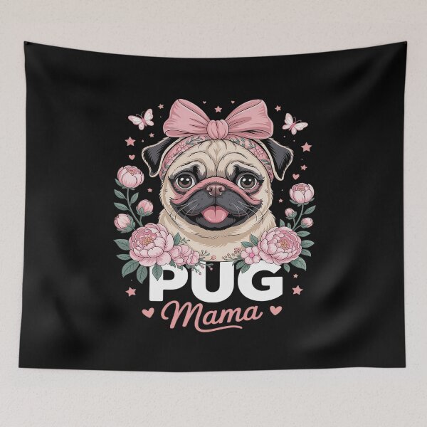 Item preview, Pug Mama Flower Bandana Dog Lover Mother's Day designed and sold by JaskconLIfe23.