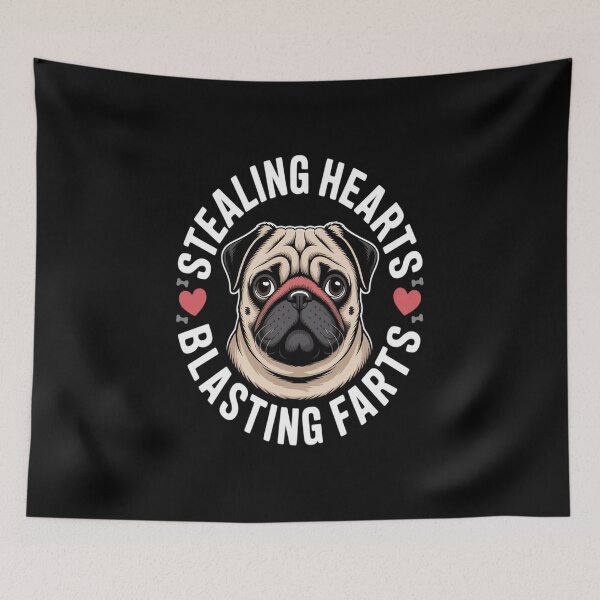 Item preview, Pug Stealing Hearts Blasting Farts Puppy Dog Lover designed and sold by JaskconLIfe23.