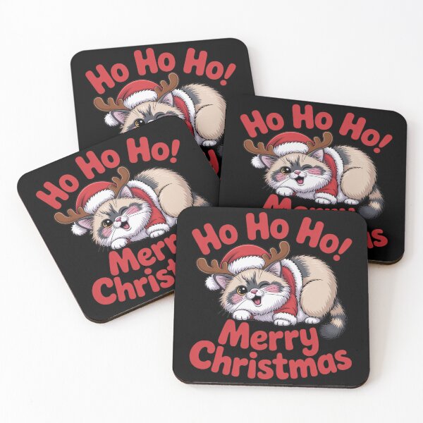 Item preview, Ragdoll cat merry Christmas Santa ho ho ho designed and sold by kaka8888.