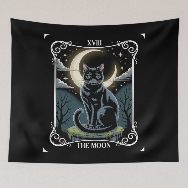 Item preview, Cat Tarot Card The Moon Tarot Card Cat Lover Graphic Men Women Kids designed and sold by khorbiasieno.