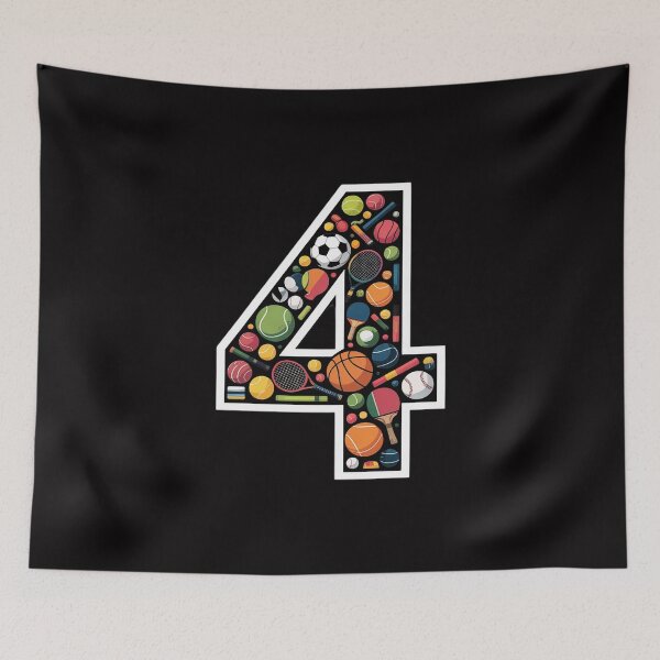 Item preview, Kids 4th Birthday Sports Big Number Four 4 Year Old Boy designed and sold by Silicula.