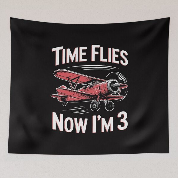 Item preview, Kids 3rd Birthday Airplane Time Flies Now I'm 3 designed and sold by Silicula.