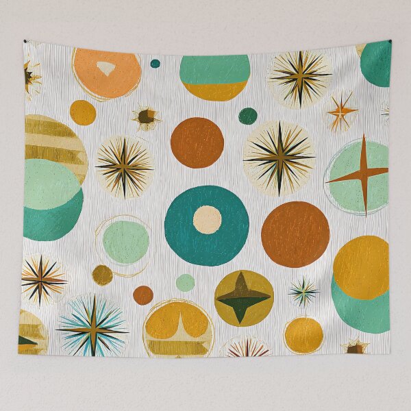 Item preview, Mid-Century Modern Golden, Orange, And Green Abstract Designs  designed and sold by DEC02.