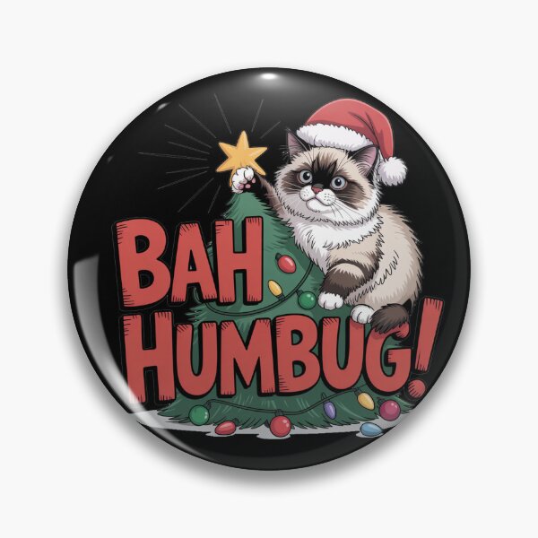 Item preview, Ragdoll cat merry Christmas Santa Bah Humbug designed and sold by kaka8888.