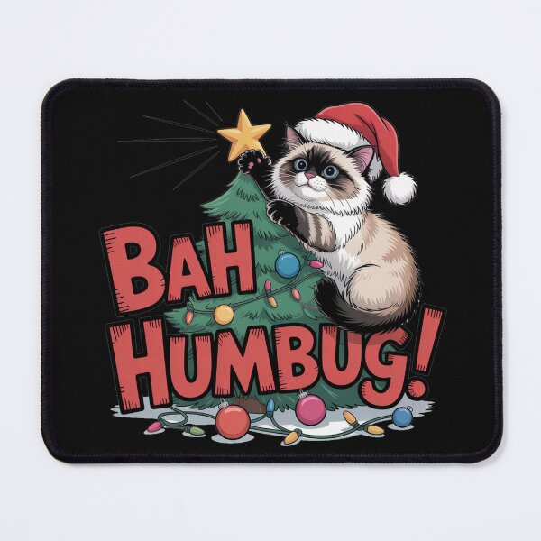 Item preview, Ragdoll cat merry Christmas Santa Bah Humbug designed and sold by kaka8888.