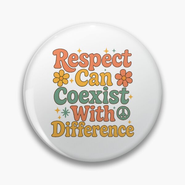 Item preview, Respect Can Coexist With Difference | Retro Peace and Inclusion Quote designed and sold by inkoutninja.