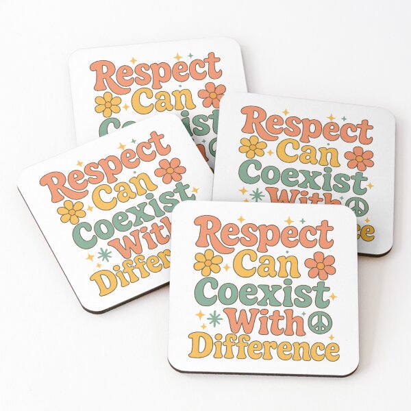 Item preview, Respect Can Coexist With Difference | Retro Peace and Inclusion Quote designed and sold by inkoutninja.