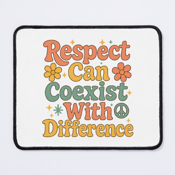 Item preview, Respect Can Coexist With Difference | Retro Peace and Inclusion Quote designed and sold by inkoutninja.