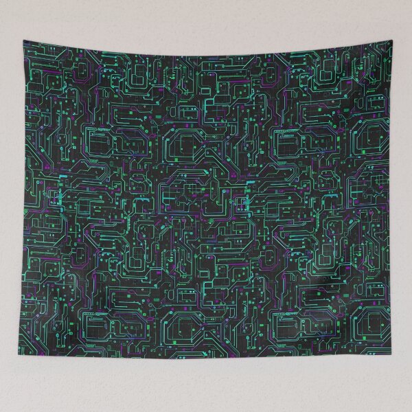 Item preview, Neon Circuit Grid designed and sold by Kaleidoscope Print.
