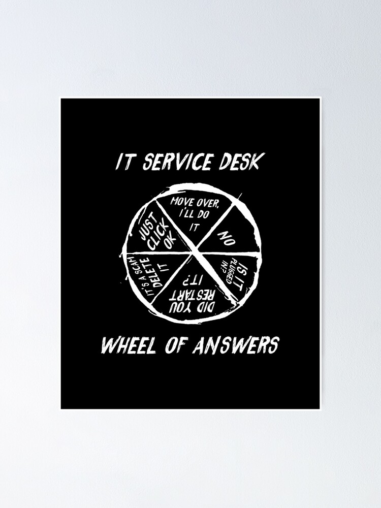 Funny Wheel Of Answers It Help Desk It Support Staff T Shirt