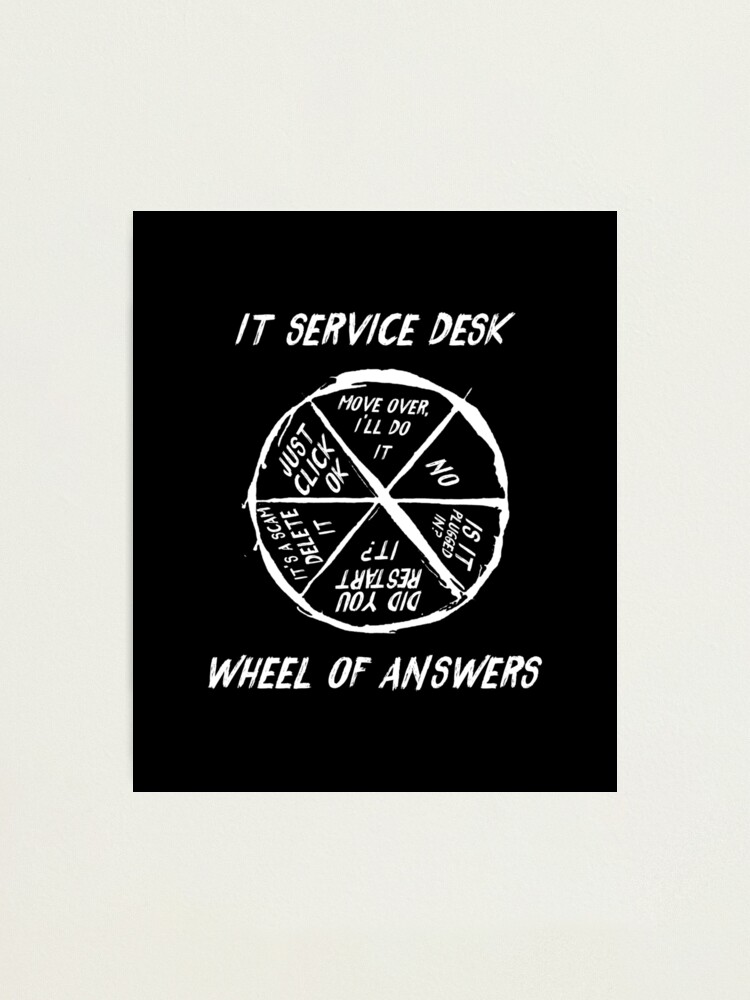 Funny Wheel Of Answers It Help Desk It Support Staff T Shirt