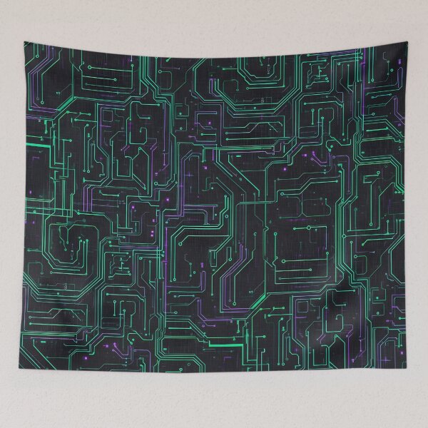 Item preview, Neon Circuit Flow designed and sold by Kaleidoscope Print.