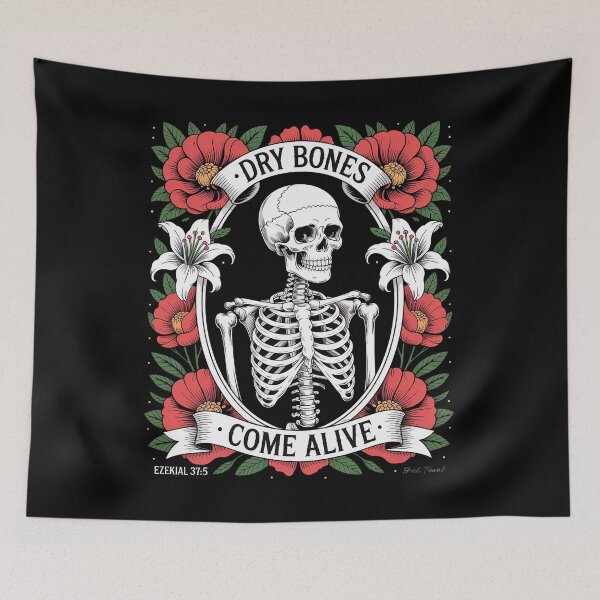 Item preview, Dry Bones Come Alive Funny Skeleton Floral Christian Faith Long designed and sold by estellaken.