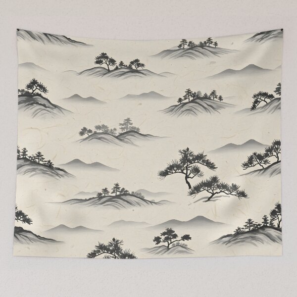 Item preview, Sumi Mountain Breeze designed and sold by Kaleidoscope Print.