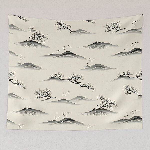 Item preview, Sumi Ink Mountain Flow designed and sold by Kaleidoscope Print.