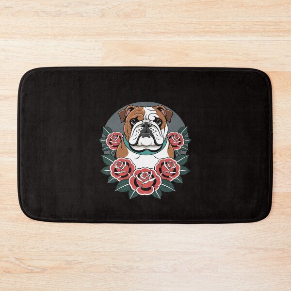 Item preview, Que Pasa English Bulldog Roses Tattoo designed and sold by TechnicalSara.